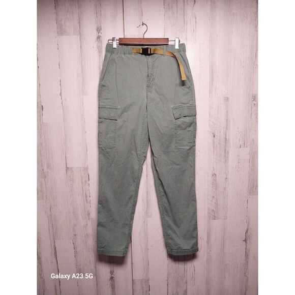 Eddie Bauer Mens Medium Green Belted Cargo Pants - Picture 1 of 9